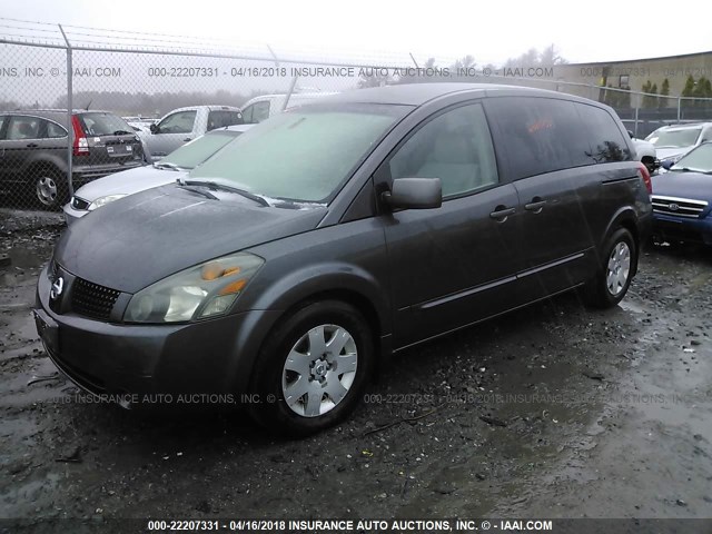 5N1BV28U84N339803 - 2004 NISSAN QUEST S/SE/SL GRAY photo 2