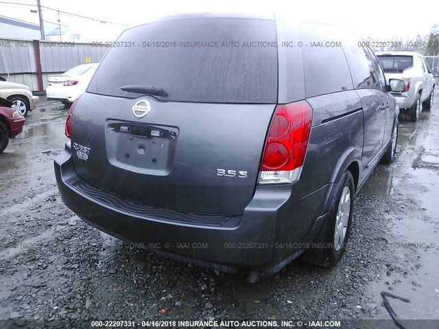 5N1BV28U84N339803 - 2004 NISSAN QUEST S/SE/SL GRAY photo 6