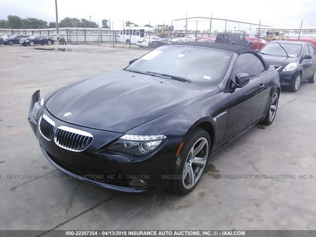 WBAEB5C56AC225430 - 2010 BMW 650 I BLACK photo 2