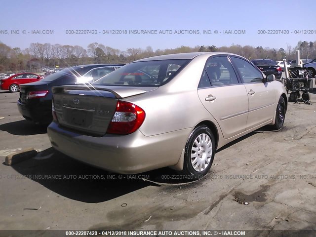 4T1BE32K64U839543 - 2004 TOYOTA CAMRY LE/XLE/SE ოქროსფერი ფოტო 4
