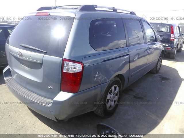 KNDMB233776182476 - 2007 KIA SEDONA EX/LX Light Blue photo 4