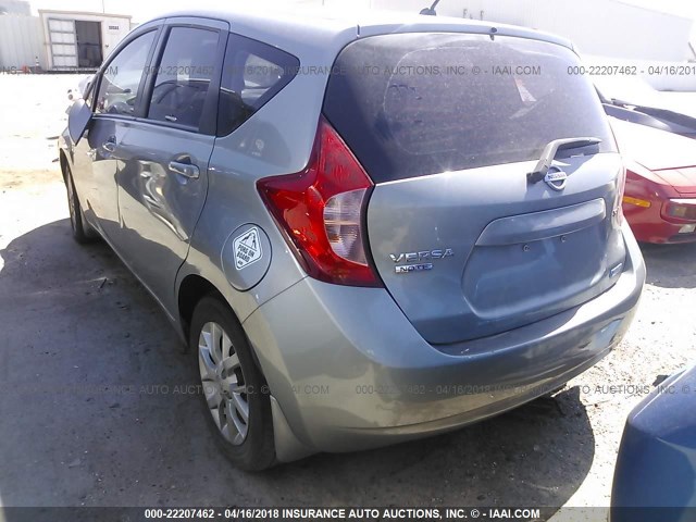 3N1CE2CP2FL440979 - 2015 NISSAN VERSA NOTE S/S PLUS/SV/SL/SR SILVER photo 3