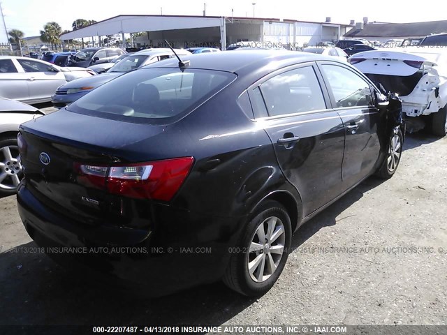 KNADN4A38C6092430 - 2012 KIA RIO EX/SX BLACK photo 4