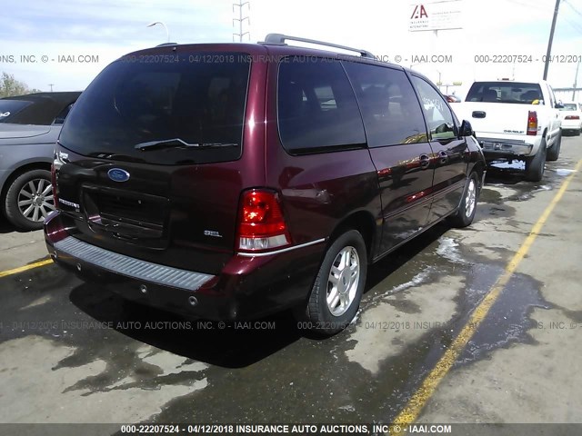 2FMZA52257BA12195 - 2007 FORD FREESTAR SEL PURPLE photo 4