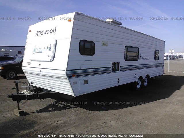 4X4TWDD2X1B037927 - 2001 FOREST RIVER WILDWOOD 28' TRAILER  WHITE photo 2