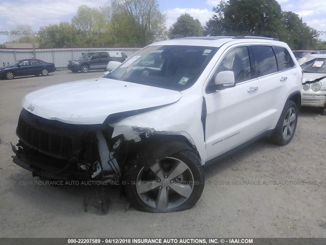 1C4RJEBG7EC529348 - 2014 JEEP GRAND CHEROKEE LIMITED WHITE photo 2