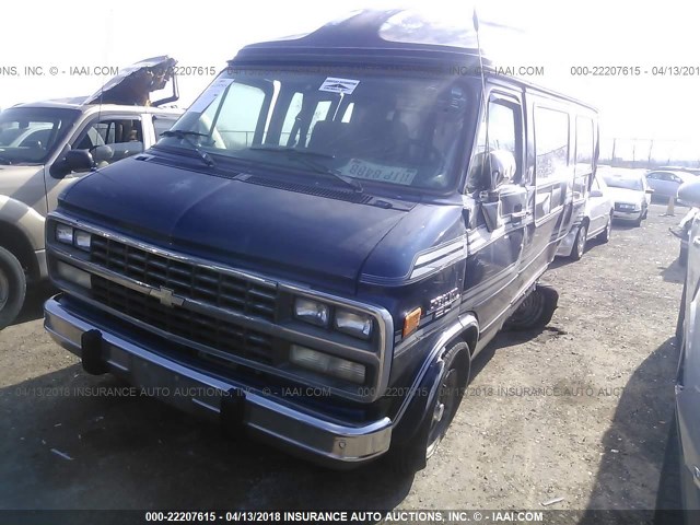 1GBEG25K4SF163942 - 1995 CHEVROLET G20 Dark Blue photo 2