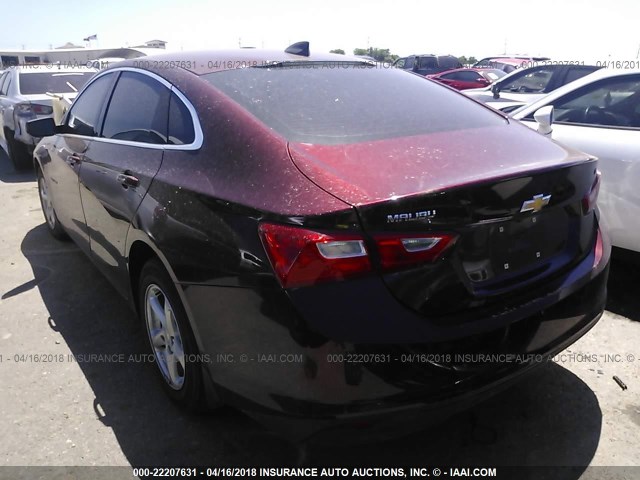 1G1ZB5STXGF210157 - 2016 CHEVROLET MALIBU LS MAROON photo 3