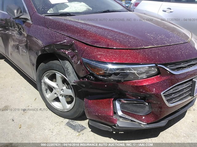 1G1ZB5STXGF210157 - 2016 CHEVROLET MALIBU LS MAROON photo 6