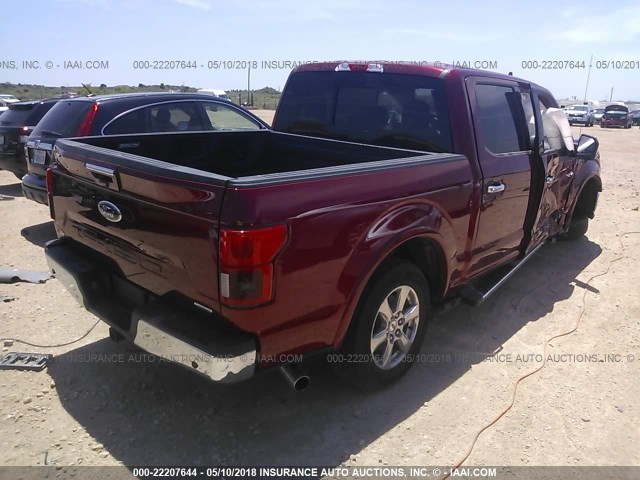 1FTEW1CG8JKC80470 - 2018 FORD F150 SUPERCREW BURGUNDY photo 4