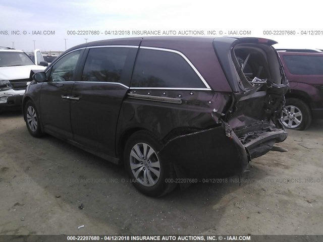 5FNRL5H64FB035381 - 2015 HONDA ODYSSEY EXL MAROON photo 3