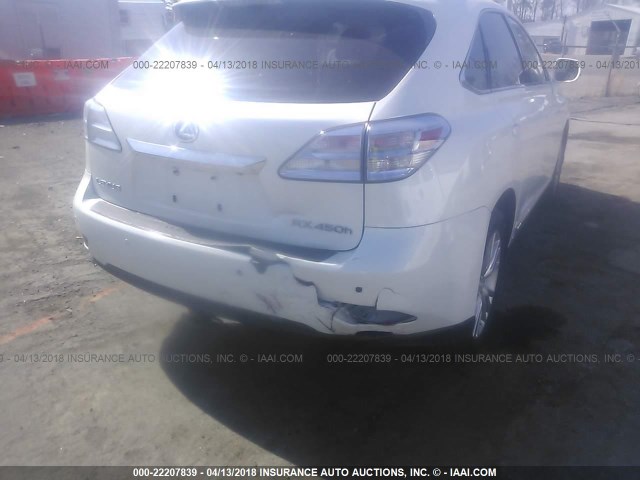 JTJBC1BA4A2405549 - 2010 LEXUS RX 450 WHITE photo 6