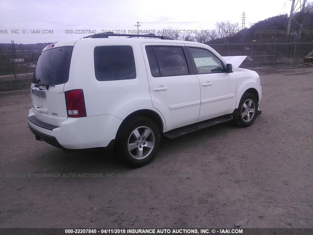 5FNYF4H67AB028639 - 2010 HONDA PILOT EXL WHITE photo 4