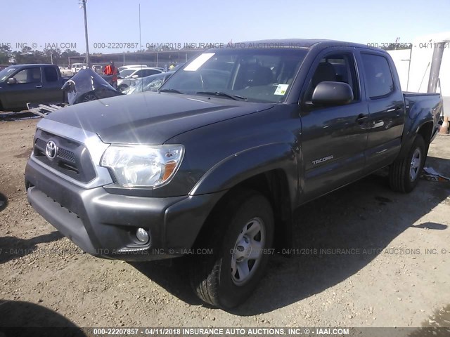 5TFJU4GN9EX054137 - 2014 TOYOTA TACOMA DOUBLE CAB PRERUNNER GRAY photo 2