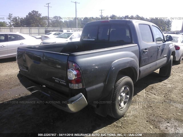 5TFJU4GN9EX054137 - 2014 TOYOTA TACOMA DOUBLE CAB PRERUNNER GRAY photo 4