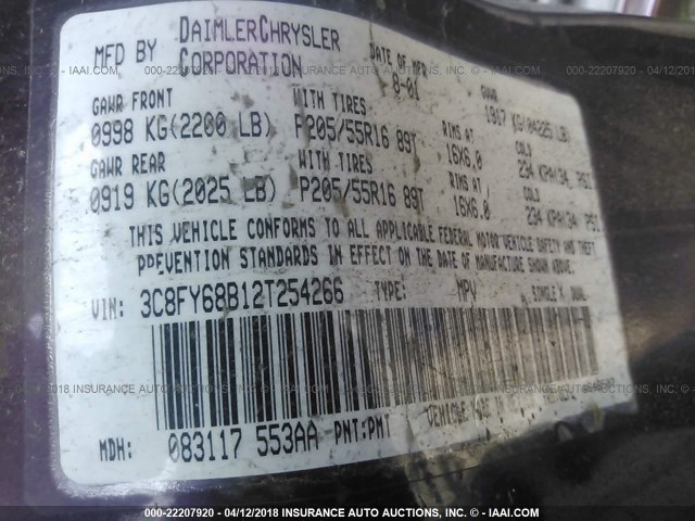 3C8FY68B12T254266 - 2002 CHRYSLER PT CRUISER LIMITED/DREAM CRUISER PURPLE photo 9