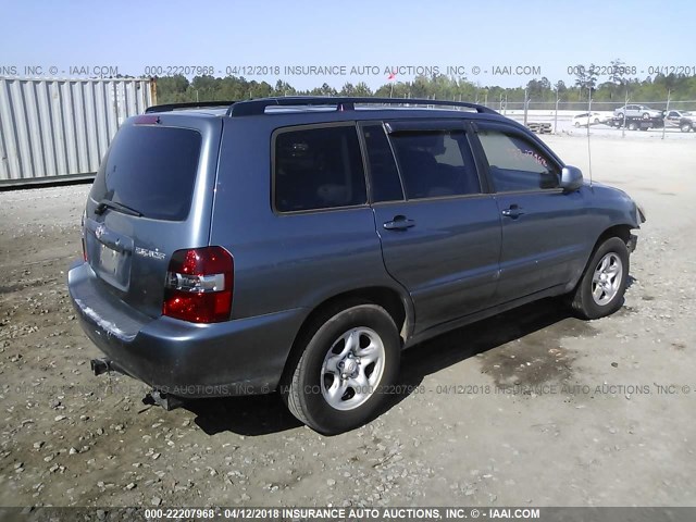 JTEGD21A650112682 - 2005 TOYOTA HIGHLANDER Light Blue photo 4