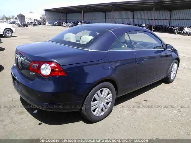 WVWBA71F59V013666 - 2009 VOLKSWAGEN EOS TURBO/KOMFORT BLUE photo 4