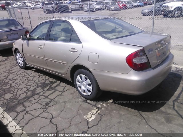 4T1BE32K33U192470 - 2003 TOYOTA CAMRY LE/XLE/SE ოქროსფერი ფოტო 3