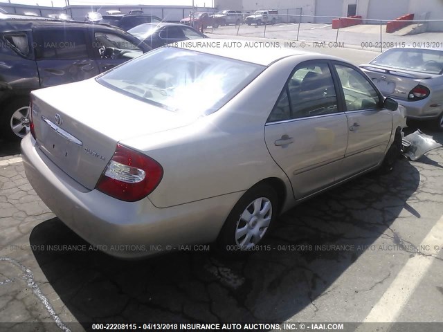 4T1BE32K33U192470 - 2003 TOYOTA CAMRY LE/XLE/SE ოქროსფერი ფოტო 4