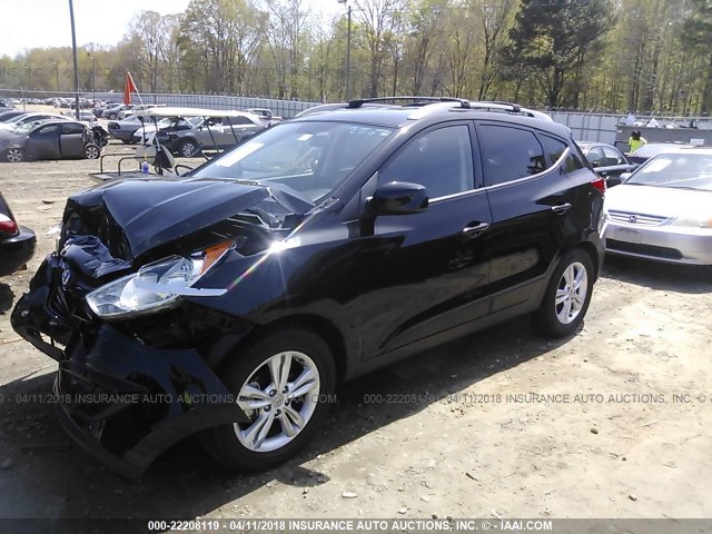 KM8JU3AC0BU223780 - 2011 HYUNDAI TUCSON GLS/LIMITED შავი ფოტო 2