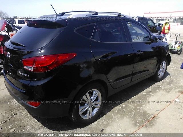 KM8JU3AC0BU223780 - 2011 HYUNDAI TUCSON GLS/LIMITED BLACK photo 4