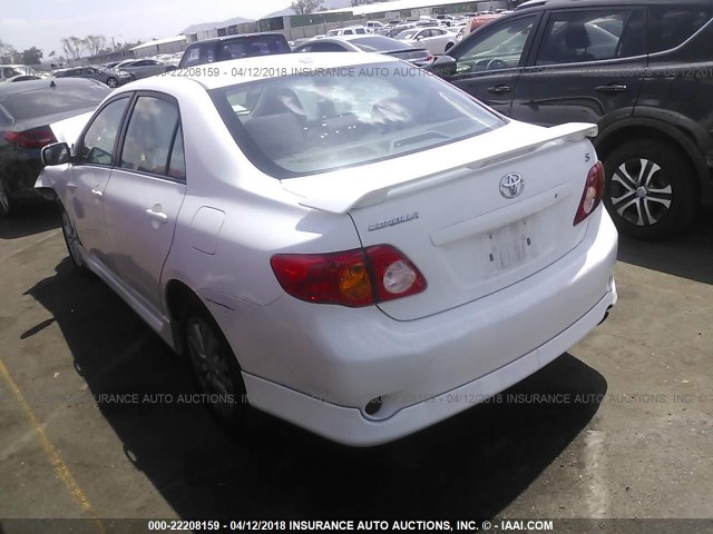 1NXBU40E59Z076301 - 2009 TOYOTA COROLLA S/LE/XLE WHITE photo 3