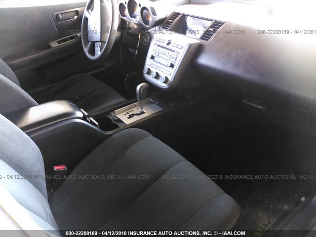 JN8AZ08W05W439940 - 2005 NISSAN MURANO SL/SE/S SILVER photo 5