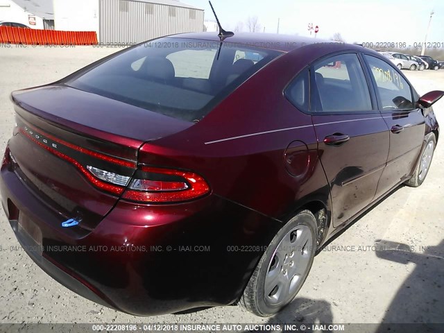 1C3CDFAA7FD316223 - 2015 DODGE DART SE MAROON photo 4