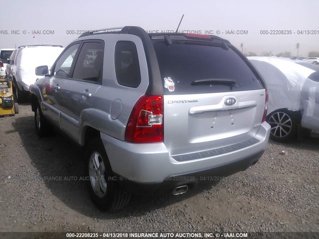 KNDJF723897592965 - 2009 KIA SPORTAGE LX/EX SILVER photo 3