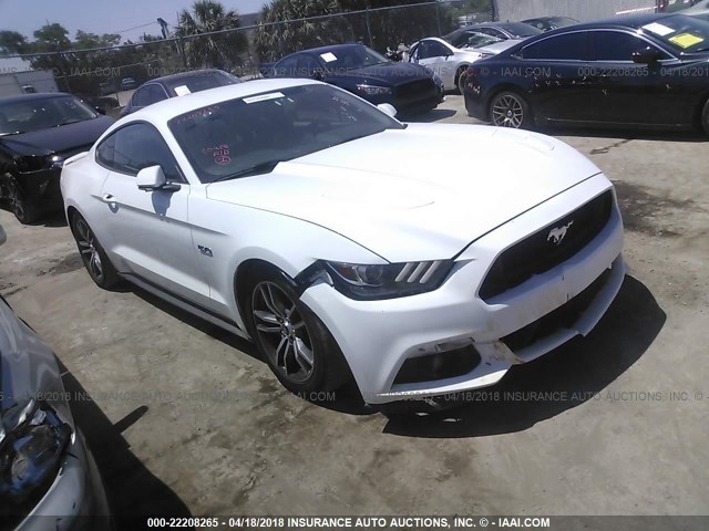1FA6P8CF8H5282252 - 2017 FORD MUSTANG GT WHITE photo 1