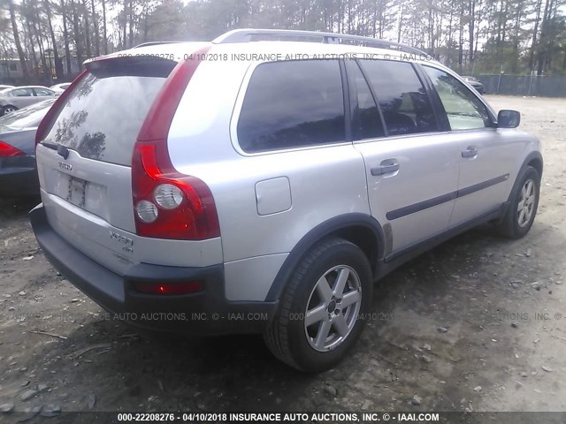 YV1CZ59H541072220 - 2004 VOLVO XC90 SILVER photo 4