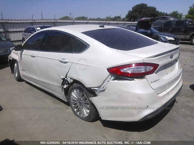 3FA6P0LU7FR159875 - 2015 FORD FUSION SE HYBRID WHITE photo 3