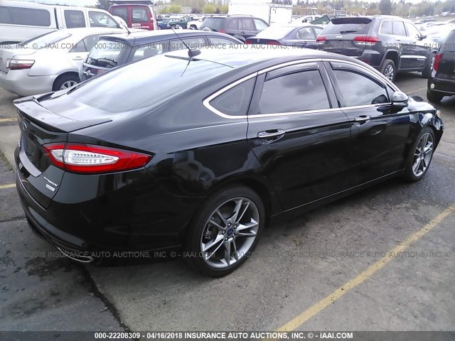 3FA6P0K94ER392429 - 2014 FORD FUSION TITANIUM BLACK photo 4