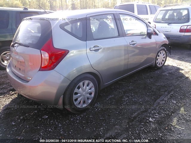 3N1CE2CP5EL414620 - 2014 NISSAN VERSA NOTE S/S PLUS/SV/SL GRAY photo 4