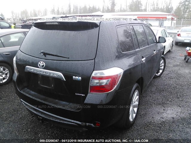 JTEJW3EH0A2043239 - 2010 TOYOTA HIGHLANDER HYBRID LIMITED BLACK photo 4