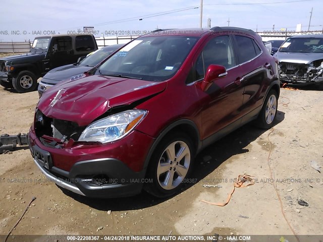 KL4CJBSB8FB117627 - 2015 BUICK ENCORE CONVENIENCE MAROON photo 2