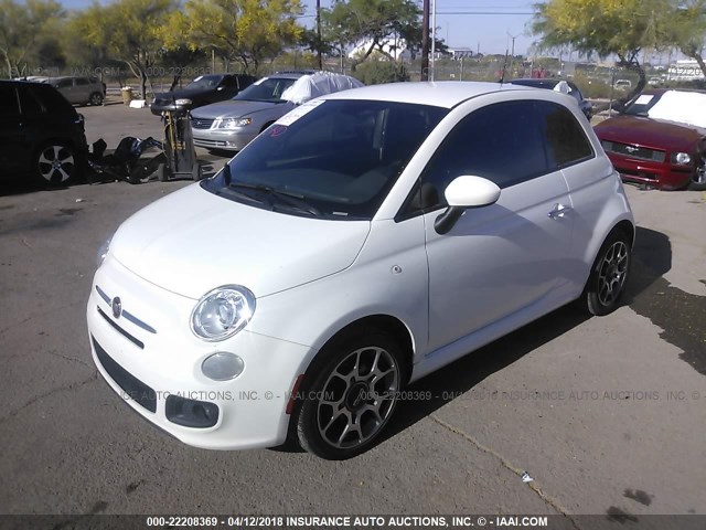 3C3CFFBR5FT721540 - 2015 FIAT 500 SPORT WHITE photo 2