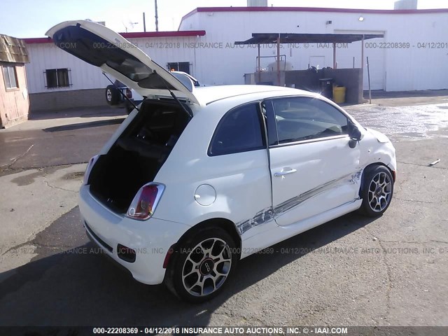 3C3CFFBR5FT721540 - 2015 FIAT 500 SPORT WHITE photo 4