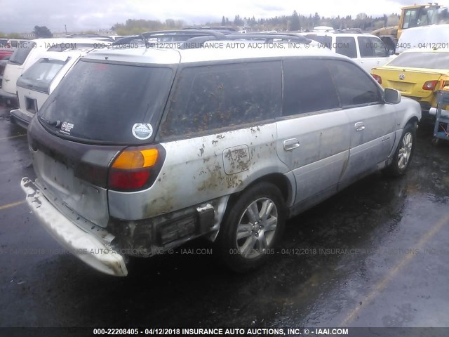 4S3BH896947620012 - 2004 SUBARU LEGACY OUTBACK H6 3.0 VDC SILVER photo 4