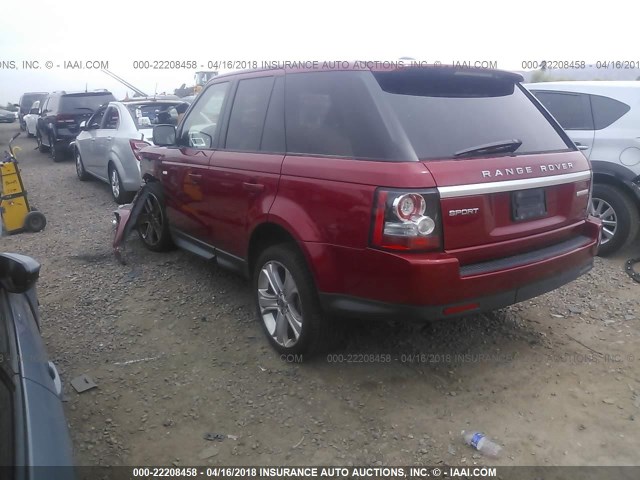 SALSK2D49DA793612 - 2013 LAND ROVER RANGE ROVER SPORT LUX RED photo 3