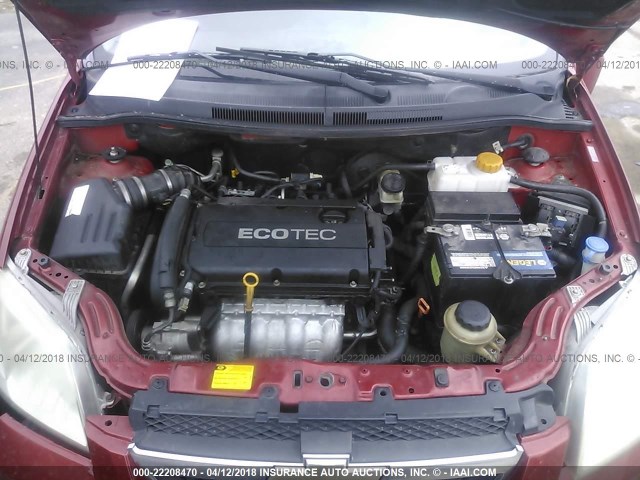 KL1TD5DE1AB059219 - 2010 CHEVROLET AVEO LS/LT 红色 照片 10
