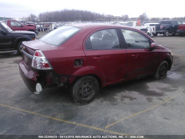 KL1TD5DE1AB059219 - 2010 CHEVROLET AVEO LS/LT 红色 照片 4