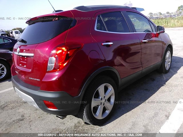 KL4CJBSB3FB210264 - 2015 BUICK ENCORE CONVENIENCE RED photo 4