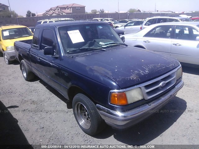 1FTCR14AXTPA75750 - 1996 FORD RANGER SUPER CAB BLUE photo 1