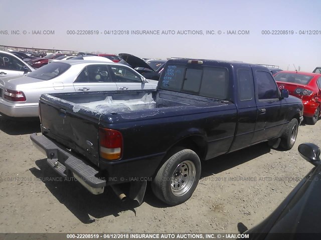 1FTCR14AXTPA75750 - 1996 FORD RANGER SUPER CAB BLUE photo 4