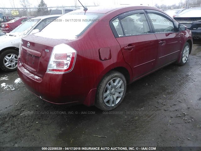 3N1AB61E99L686344 - 2009 NISSAN SENTRA 2.0/2.0S/2.0SL RED photo 4