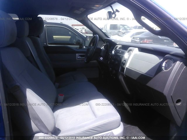 1FTFW1CF6BFC65892 - 2011 FORD F150 SUPERCREW BLUE photo 5