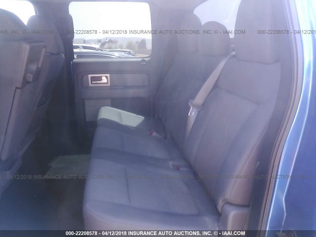 1FTFW1CF6BFC65892 - 2011 FORD F150 SUPERCREW BLUE photo 8