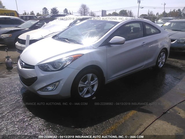 KMHDH6AE9DU015419 - 2013 HYUNDAI ELANTRA COUPE GS/SE SILVER photo 2